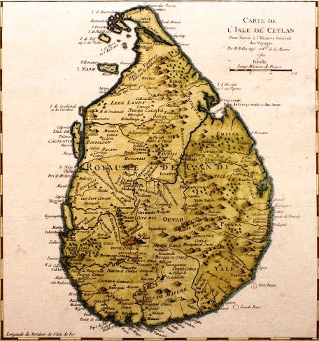 Карта Цейлона 1758 года
